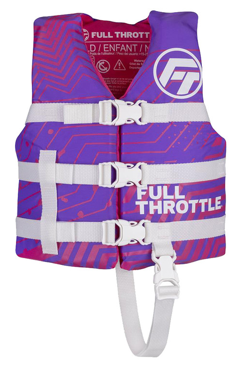Full Throttle 112200-600-001-22 Child Nylon Life Jacket - Purple - 112200-600-001-22
