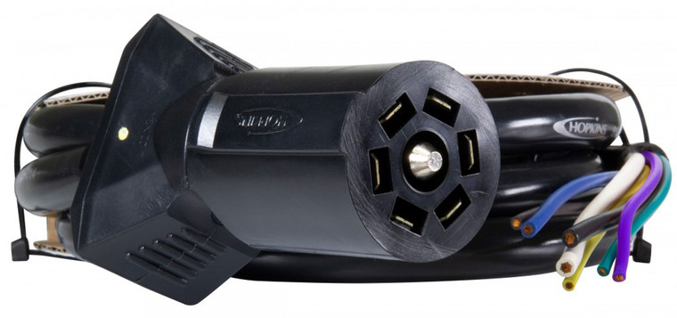 Hopkins 20285 LED Test 7-Blade Molded Connector with Cable, SAE Wiring - 6' - 20285