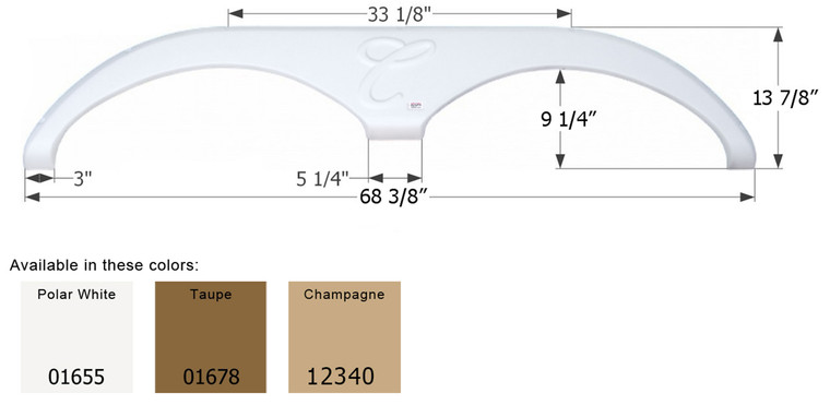 Icon 12340 Tandem Axle Fender Skirt FS785 for Forest River Cardinal 5th Wheel Travel Trailer - Champagne - 12340