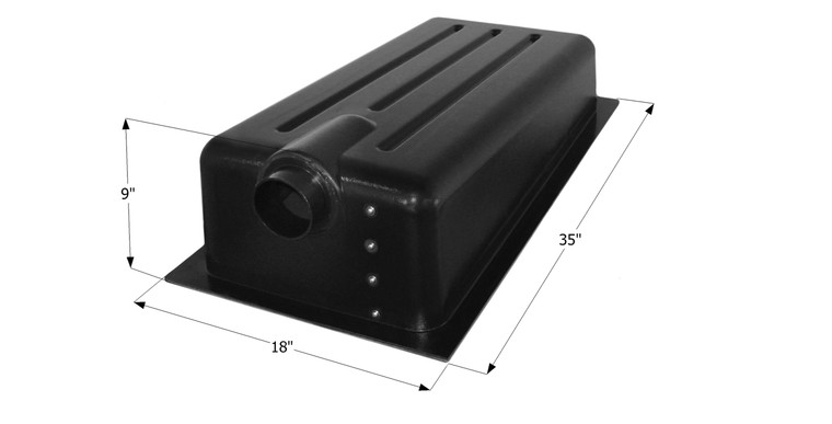 Icon 12365 Holding Tank with Center Drain HT147ED - 35" x 18" x 9", 13 Gallon - 12365