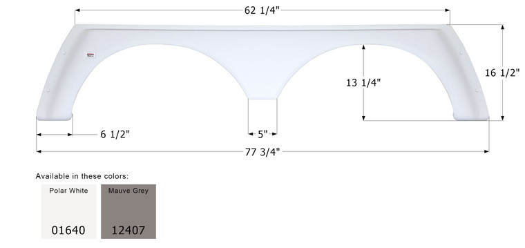 Icon 12407 Tandem Axle Fender Skirt FS779 for Alpenlite 5th Wheel Travel Trailer - Mauve Gray - 12407