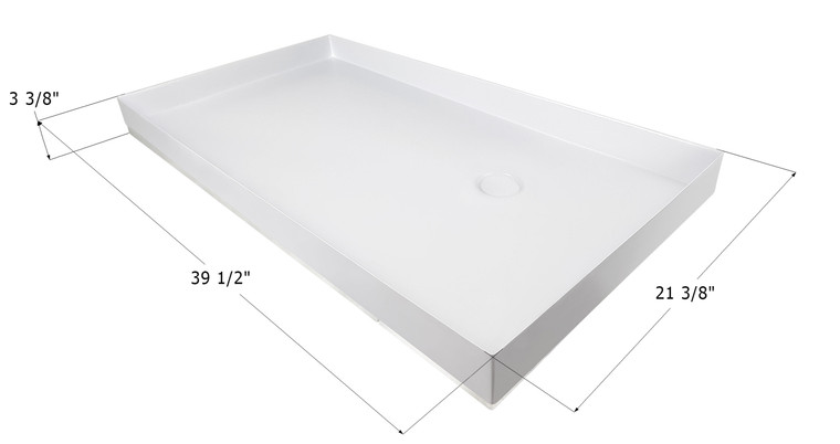 Icon 14069 Shower Pan SP500 - 39-1/2" x 21-3/8" x 3-3/8" - 14069