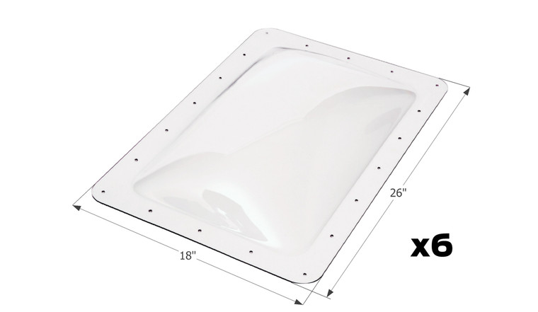 Icon 14266 RV Skylight SL1422 - 14" x 22" x 5", Clear (Pack of 6) - 14266