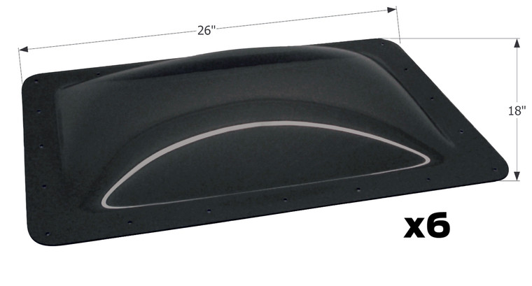 Icon 14269 RV Skylight SL1422 - 14" x 22" x 5", Dark Smoke (Pack of 6) - 14269