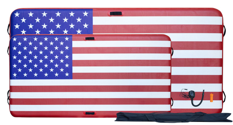 Idol Surf 22-220-125 Patriot Pad Inflatable American Flag Mat - 12'5" x 6'5" - 22-220-125