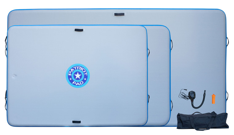 Idol Surf 22-225-12 Patriot Pad Inflatable Party Pad - Blue/Gray, 12' x 6'5" - 22-225-12