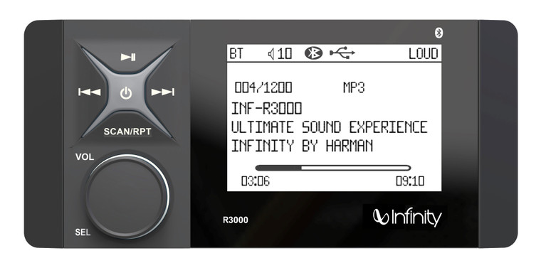 Infinity INFR3000 WAKE-Series Marine Source Unit AM/FM/WB/USB/BT5 - INFR3000