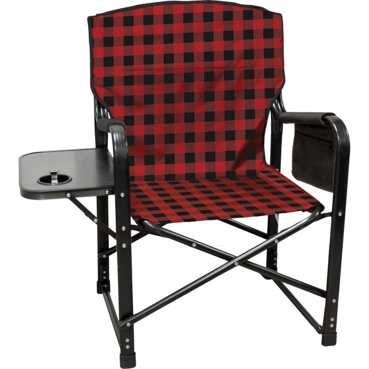 KUMA KM-BPCH-RB Bear Paws Chair with Side Table - Red Plaid - KM-BPCH-RPB