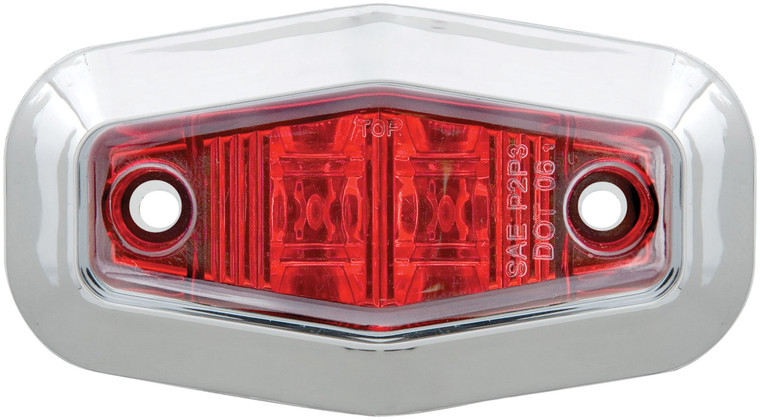 Optronics MCL13RTRS Mini Sealed 2-LED Marker/Clearance Light with Chrome Bezel - Red - MCL13RTRS