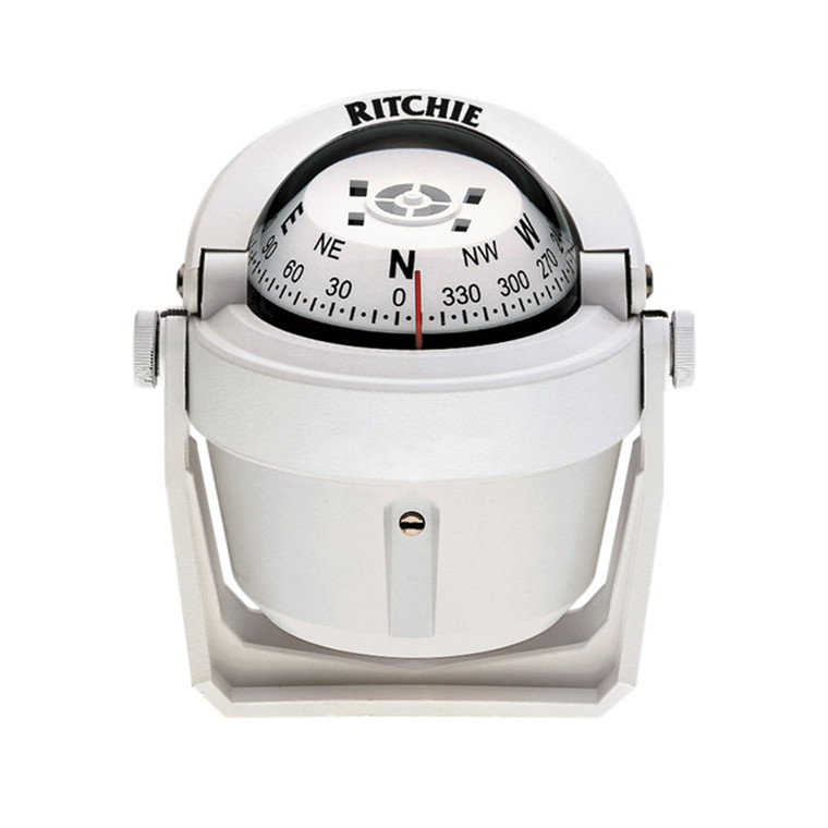 Ritchie Navigation B-51G Explorer Compass - Bracket Mount, White with White Dial - B-51W