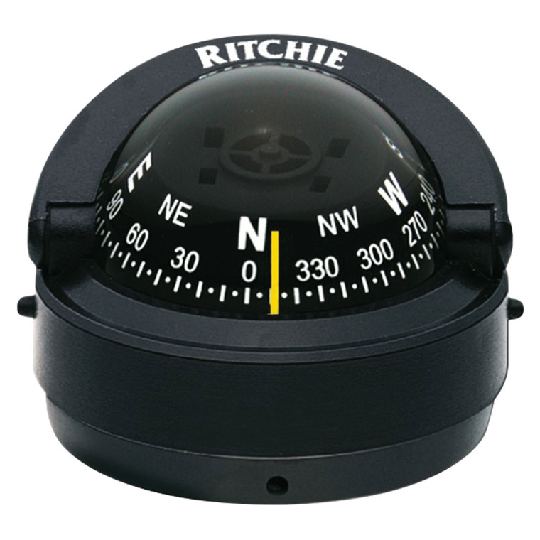 Ritchie Navigation S-53 Explorer Compass - Surface Mount, Black with Black Dial - S-53 Ritchie Navigation S-53 Explorer Compass - Surface Mount, Black with Black Dial - S-53