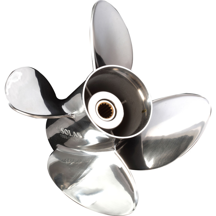 Solas 1553-141-19 HR Titan 4 Stainless Steel 4-Blade Propeller - RH, 14-1/8" Diameter x 19" Pitch - 1553-141-19