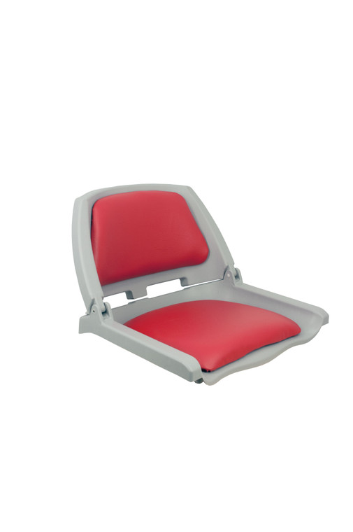 Springfield 1061114-C Traveler Folding Seat - Gray with Red Cushion - 1061114-C