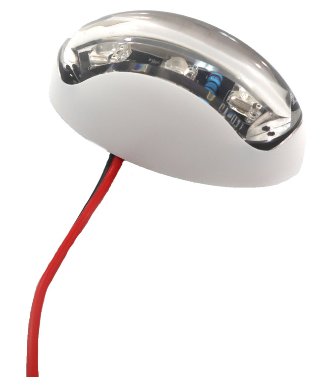 T-H Marine LED-72000-DP Oval Utility/Courtesy Light with Blue LED and White Housing - Clear Lens, Linear Beam - LED-72000-DP