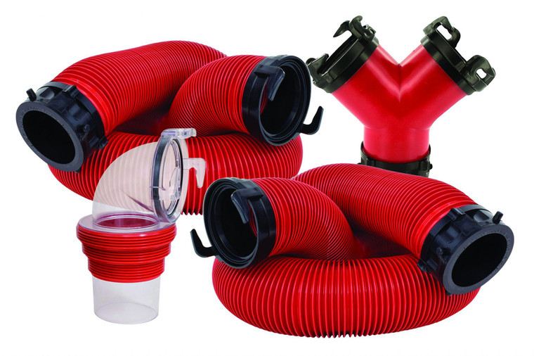 Valterra D04-0118 EZ Coupler Dual Tank Sewer Hose Kit - 10' - D04-0118