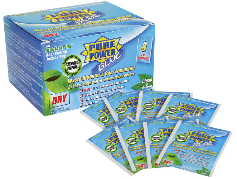 Valterra V23022 Pure Power Blue Dry Waste Digester & Odor Eliminator - 8 x 2 oz. Packets - V23022