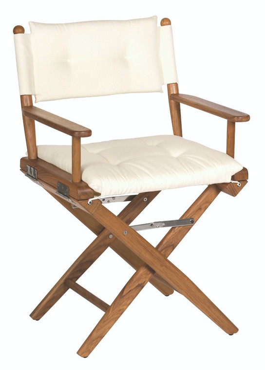 Whitecap 61043 Teak Director's Chair with Cream Cushion 18" - 61043