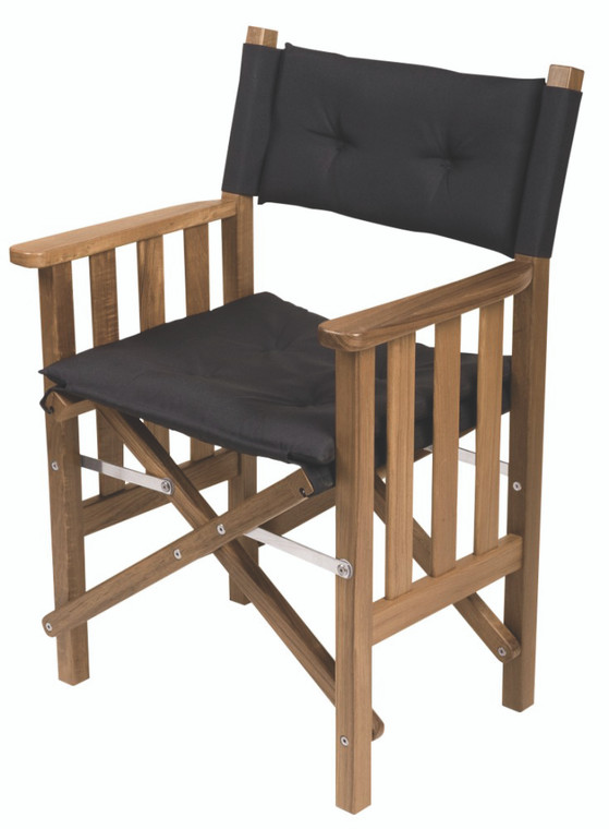 Whitecap 61051 Teak Director's Chair W/ Black Cushion 18-1/2" - 61051