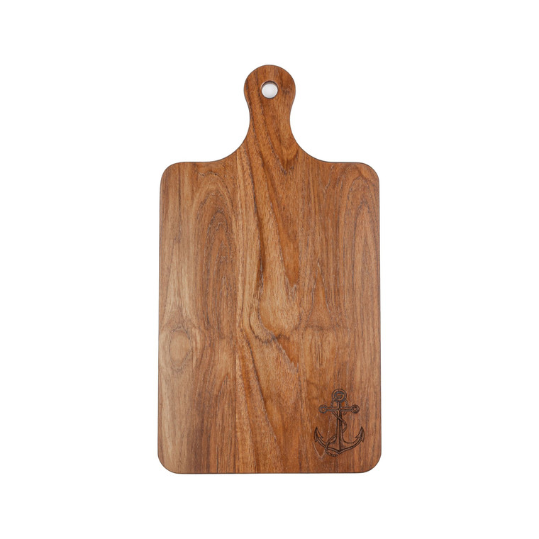 Whitecap 60764ANCC Chef's Collection Large Charcuterie Board with Anchor - Teak - 60764ANCC