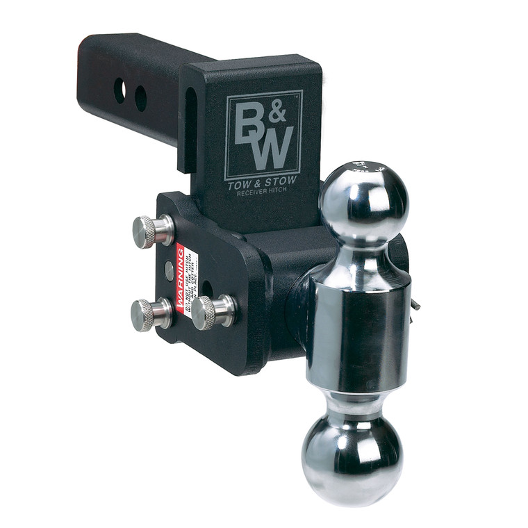 B&W Trailer Hitches TS10033B Tow and Stow Adjustable Ball Mount - 2-5/16" & 2" Ball, 3" Drop, 3.5" Rise, Black - TS10033B
