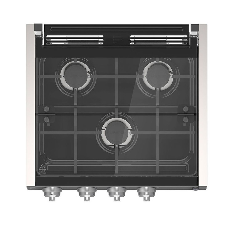 Furrion 2021123926 Slide-In 3 Burner Gas RV Cooktop with Glass Cover - 20", Black w/Rocker Switch - 2021123926