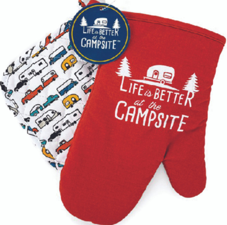 Camco RV - Red Oven Mitt   Rv Pot Holder - 53260