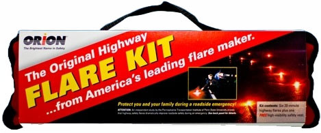 Orion 6020 20-minute Road Flares With Safety Vest & Carrying Case - 6-pack - 6020