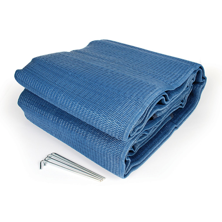 Camco 42821 Reversible Awning Leisure Mat - 9' X 12', Blue - 42821