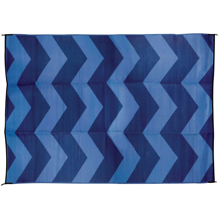 Camco 42858 Leisure Mat - 9' X 12', Chevron Blue - 42858