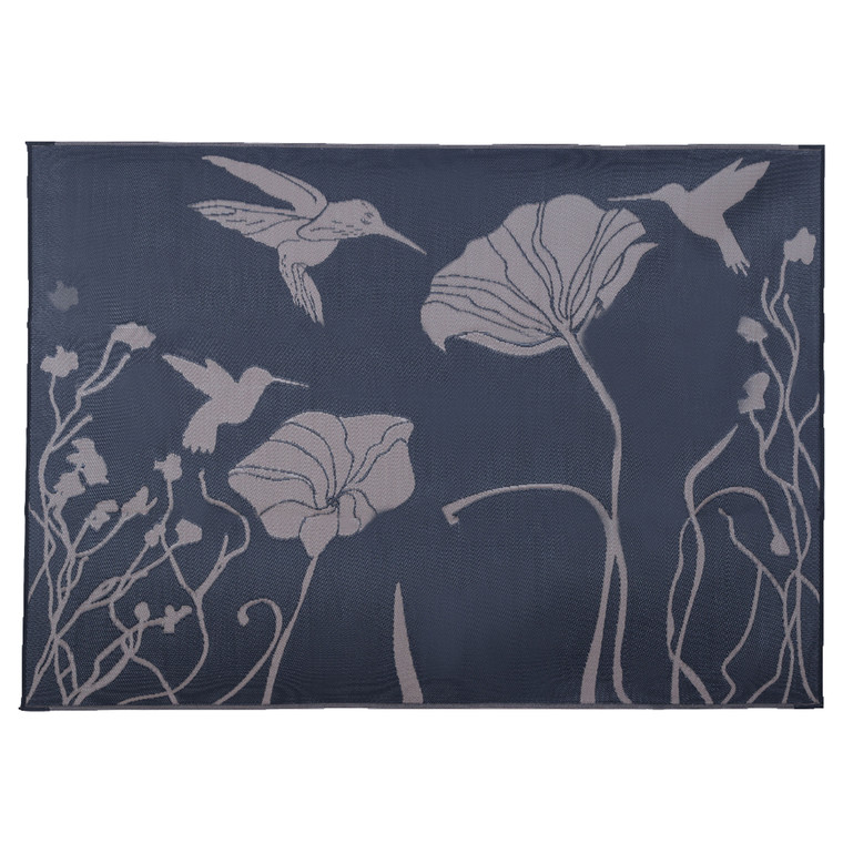 Ming's Mark Hm8111 Stylish Camping Reversible Hummingbird Patio Mat - 8' X 11', Black/brown - HM8111