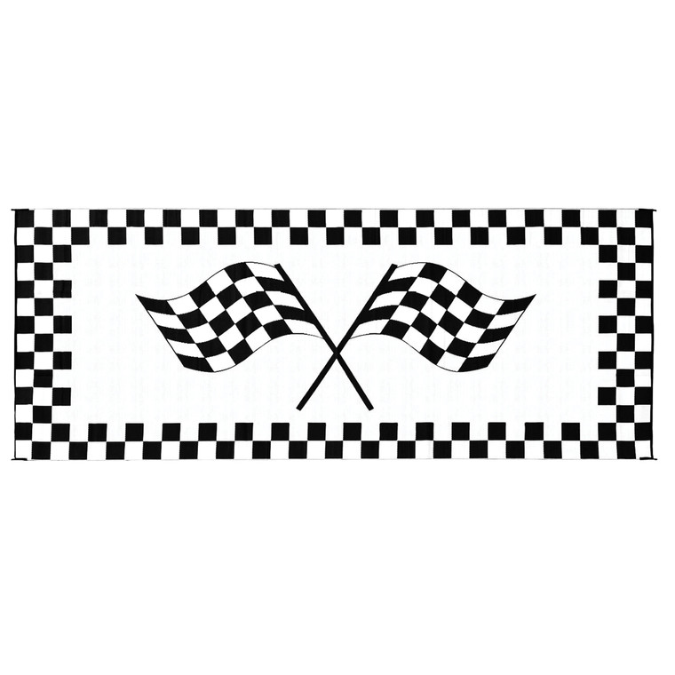 Ming's Mark Rf-8201 Stylish Camping Reversible Classical Patio Mat - 8' X 20', Racing Flag - RF-8201