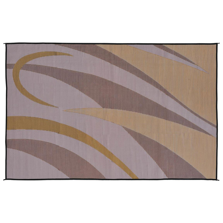 Ming's Mark Ga7 Stylish Camping Reversible Graphic Patio Mat - 8' X 12', Brown/gold - GA7
