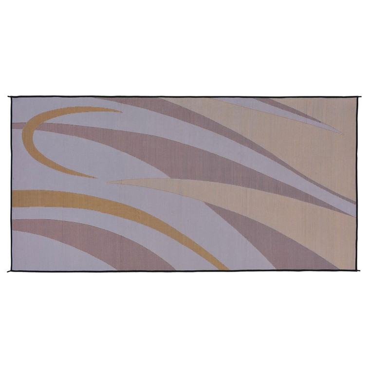 Ming's Mark Gb7 Stylish Camping Reversible Graphic Patio Mat - 8' X 16', Brown/gold - GB7
