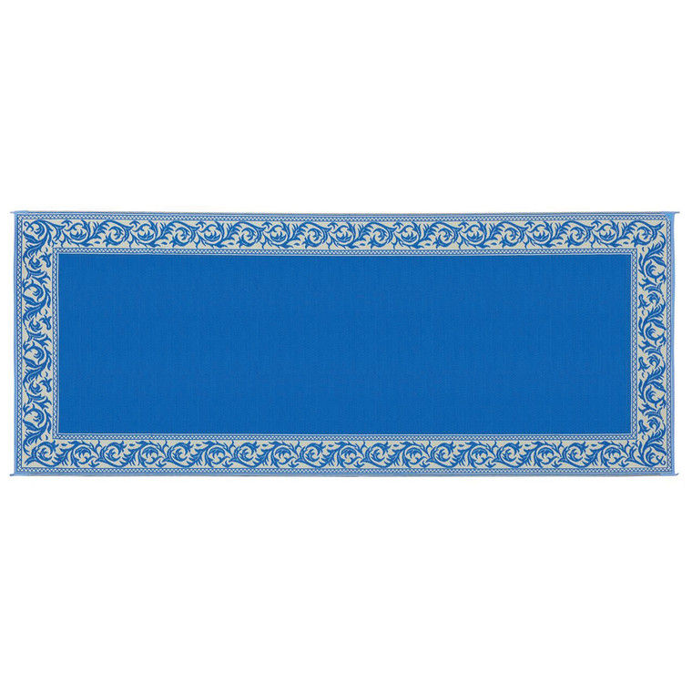 Ming's Mark Rc3 Stylish Camping Reversible Classical Patio Mat - 8' X 20', Blue/beige - RC3