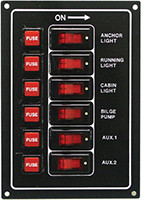 Seasense - Switch Panel Rocker (12v) 6 Gang - 50031275