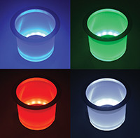 T-h Marine - Led Plastic Cup Holder W/ Ss Rim - Red - LED-LCH-R-DP