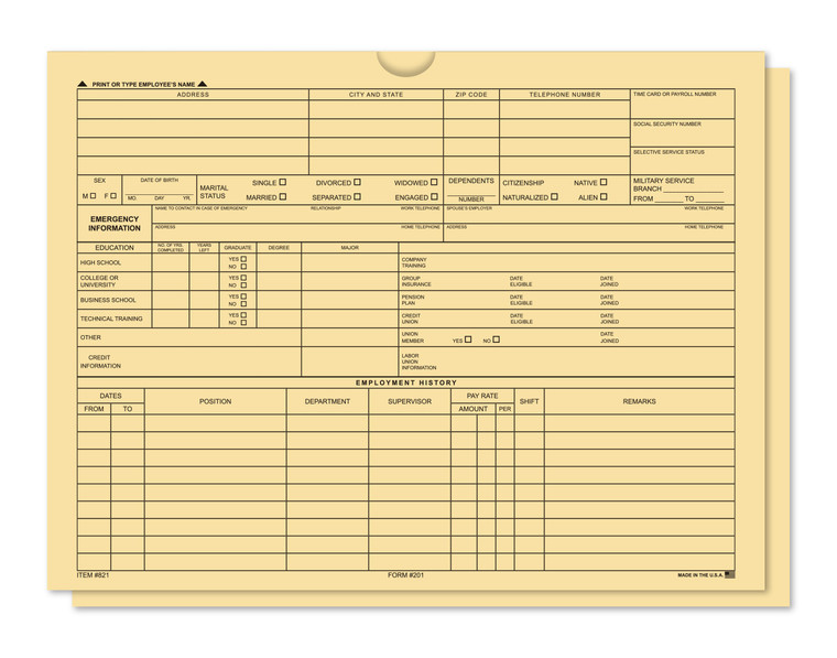Asp Products - Employee File Jacket (821)