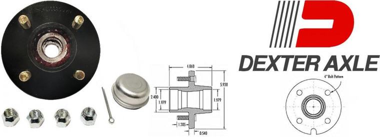 Dexter Axle - 4 Stud Hub Kit 1350# (81065)
