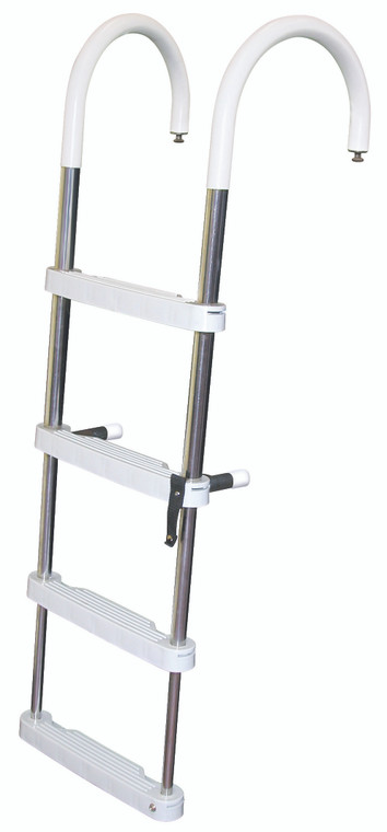 Jif Marine - 4-step Tscop  Pontoon Boat Ladder Stainless Steel (duf4)