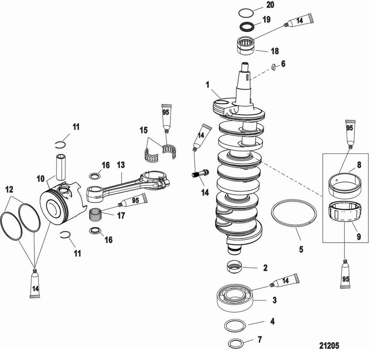 Quicksilver - Bearing Kit - Quicksilver (844338a01)