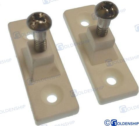 Recmar - Deck Hinge Plate Nyl Wht (2pk) (gs72239)