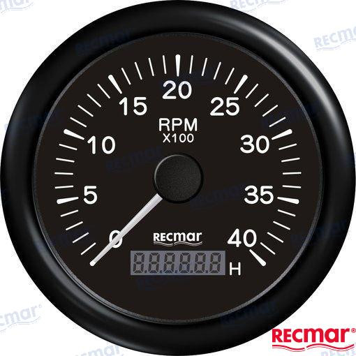 Recmar - Tach 10/100 - 0/4000 Rpm Blk (recky07204)