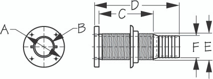 Sea Dog Marine - Acetal Through-hull 1-1/2" (520690-1)