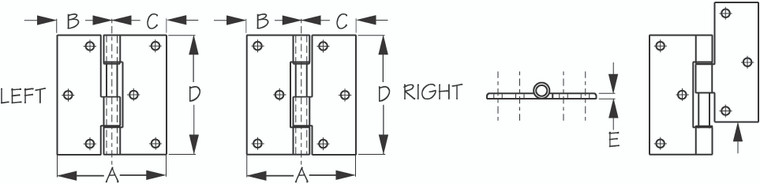 Sea Dog Marine - Aluminum Lift Gate Hinge Right (207735-1)