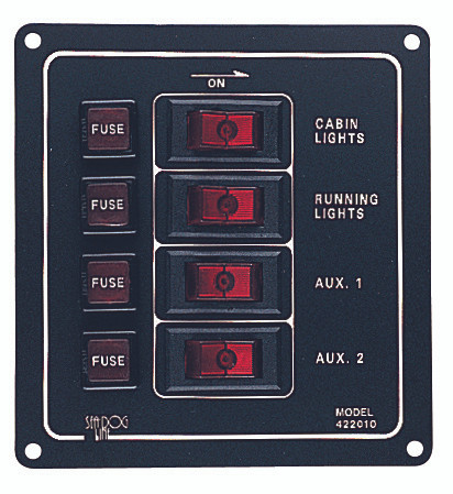 Sea Dog Marine - Aluminum Switch Panel Four Switch (422010-1)