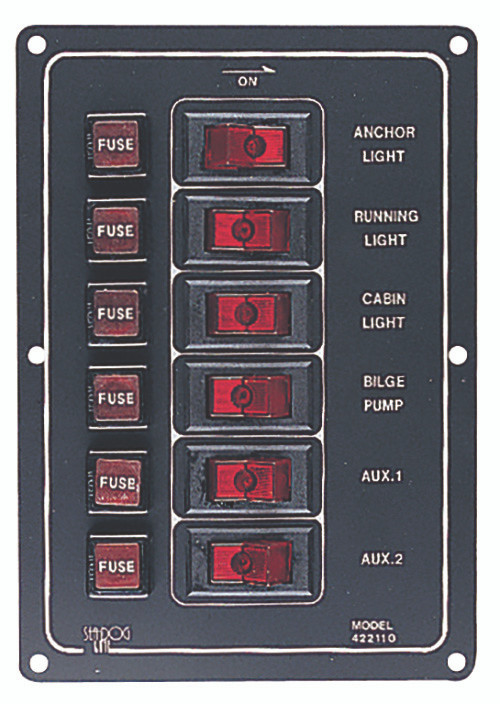 Sea Dog Marine - Aluminum Switch Panel Six Switch (422110-1)