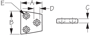 Sea Dog Marine - Backing Plate For Nylon Hinge (202539)