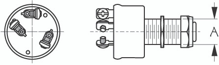 Sea Dog Marine - Brass 3-position Key Switch - Sea-dog Line (420350-1)