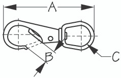 Sea Dog Marine - Brass Swivel Eye Snap Size - 3 (139133-1)