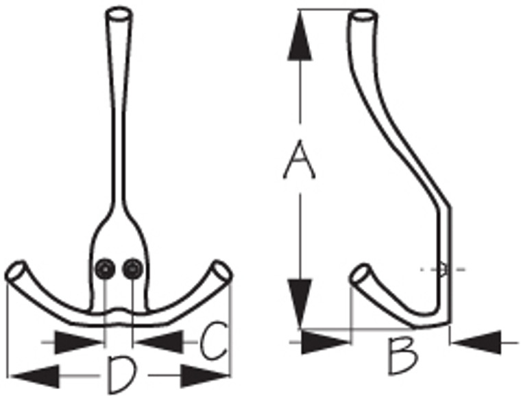 Sea Dog Marine - Brass Triple Coat Hook - Large (671525-1) Sea Dog Marine - Brass Triple Coat Hook - Large (671525-1)